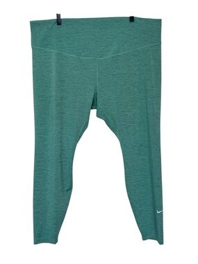Nike One 3X Training Leggings Cropped Green Athletic Gym Work Out